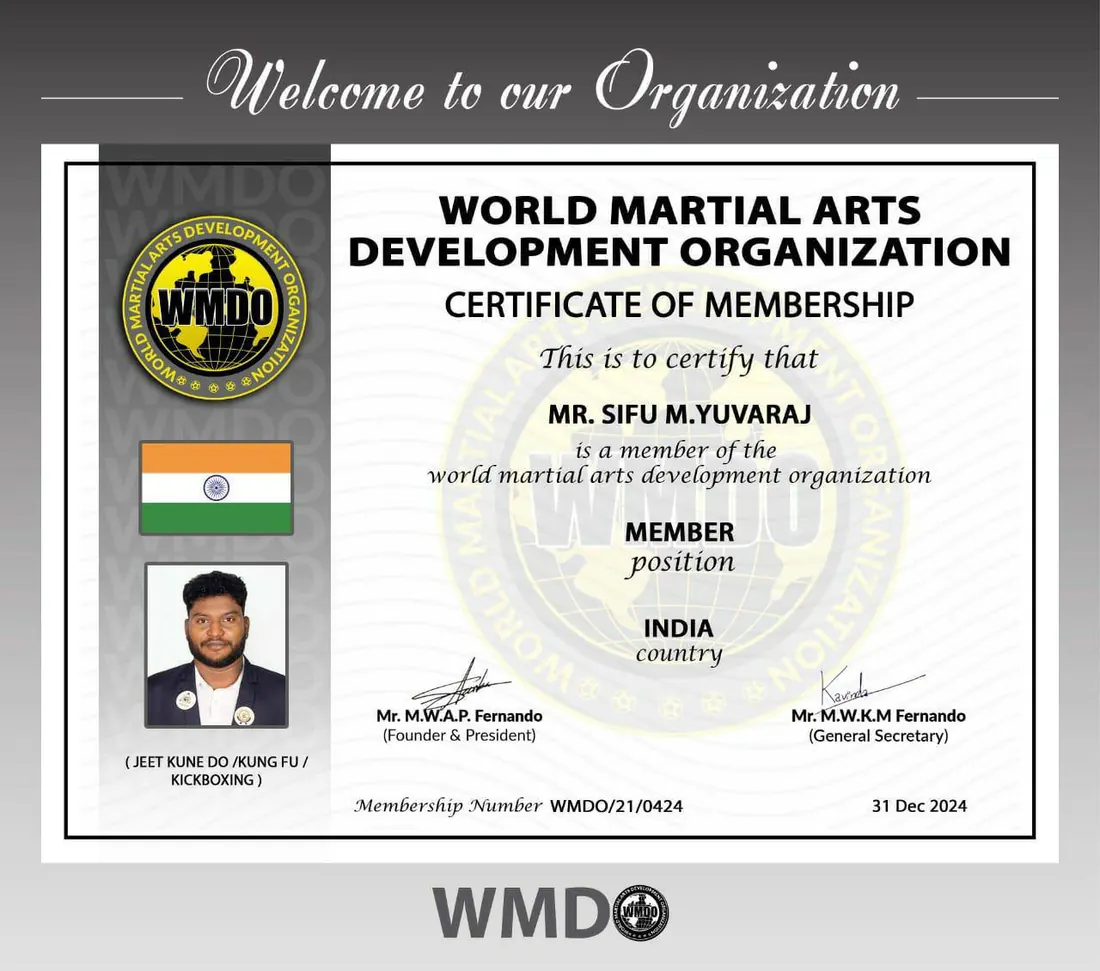 Vonlee Martial Arts Academy award and certification 11