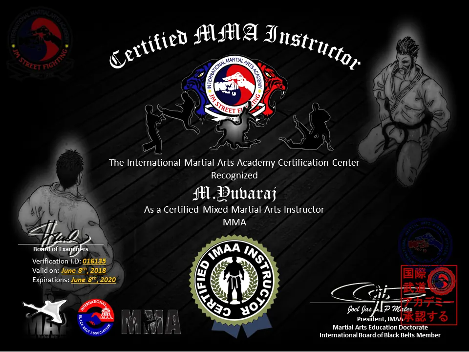Vonlee Martial Arts Academy award and certification 2