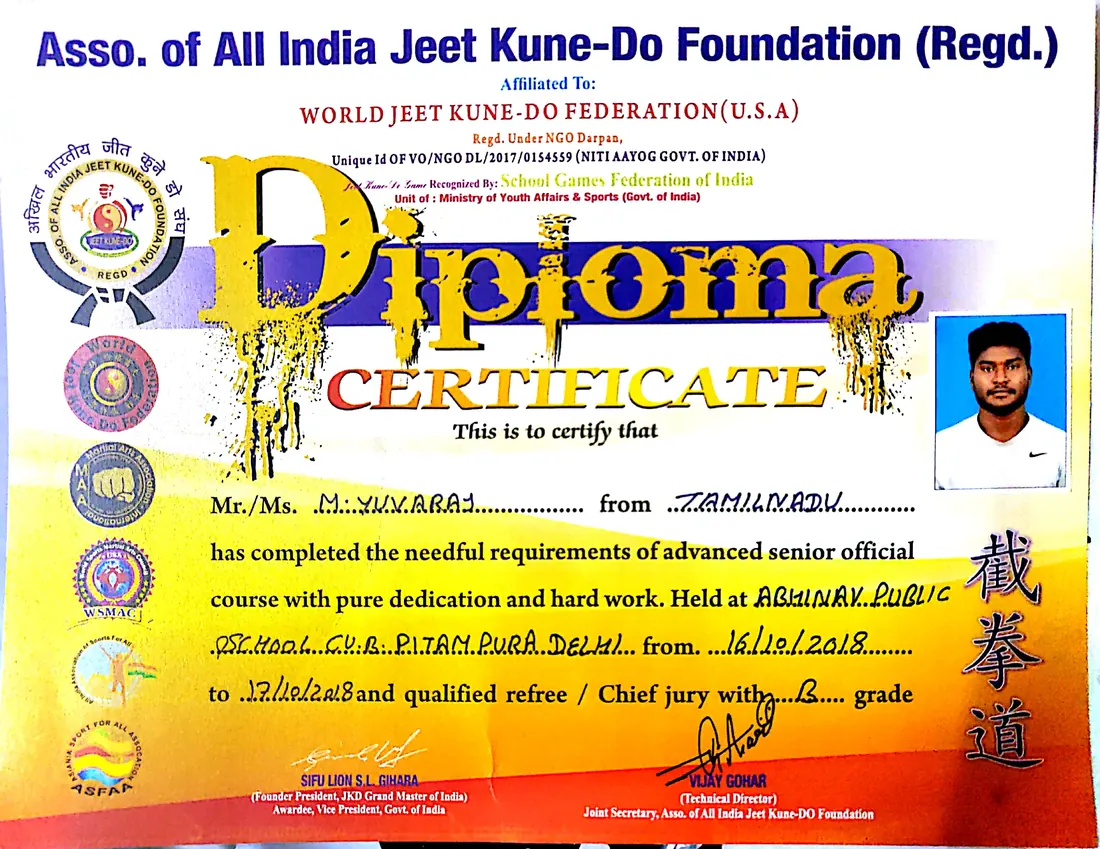 Vonlee Martial Arts Academy award and certification 7